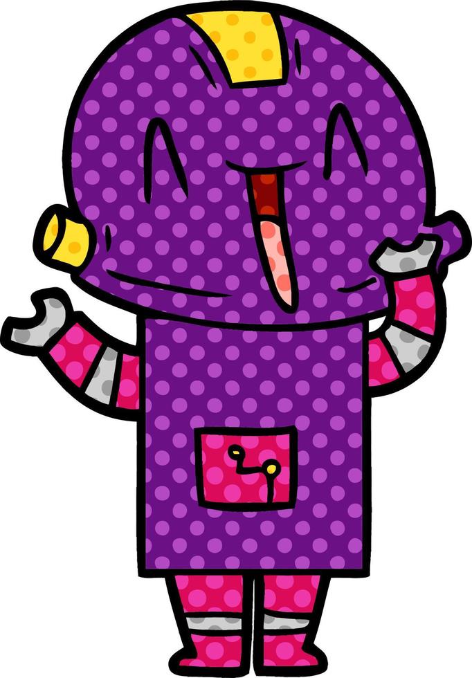 cartoon doodle character robot vector