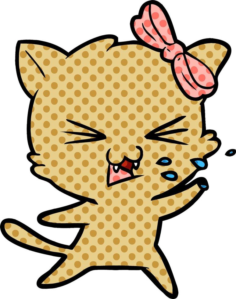 cartoon doodle character cat vector