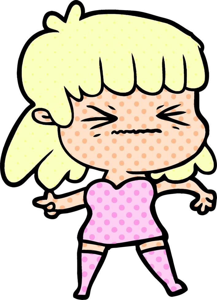 cartoon doodle character woman vector
