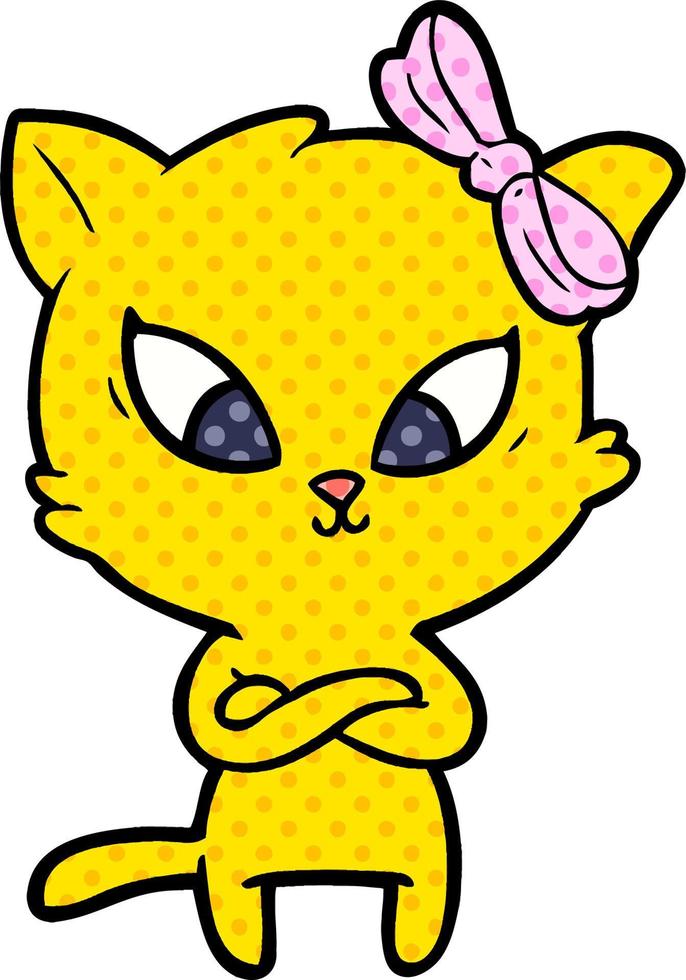 cartoon doodle character cat vector