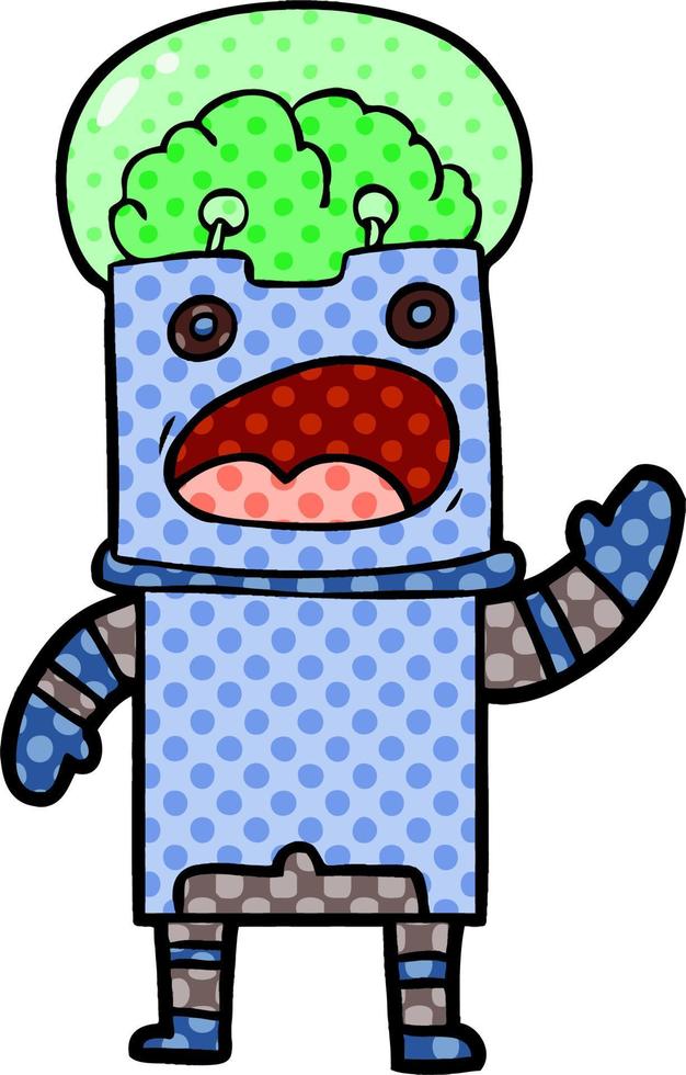 cartoon doodle character robot vector