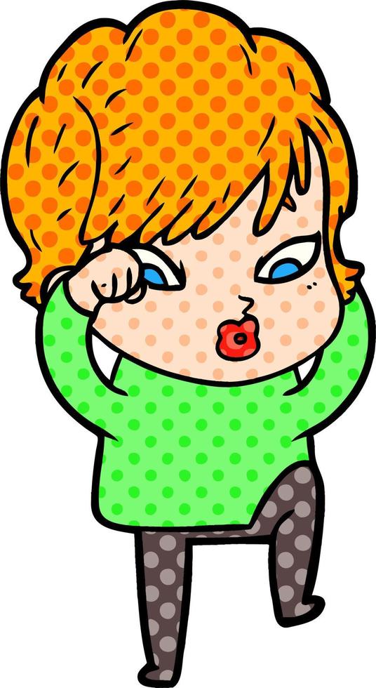 cartoon woman character vector