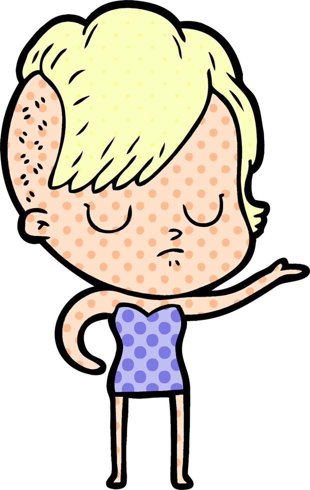 cartoon woman character vector