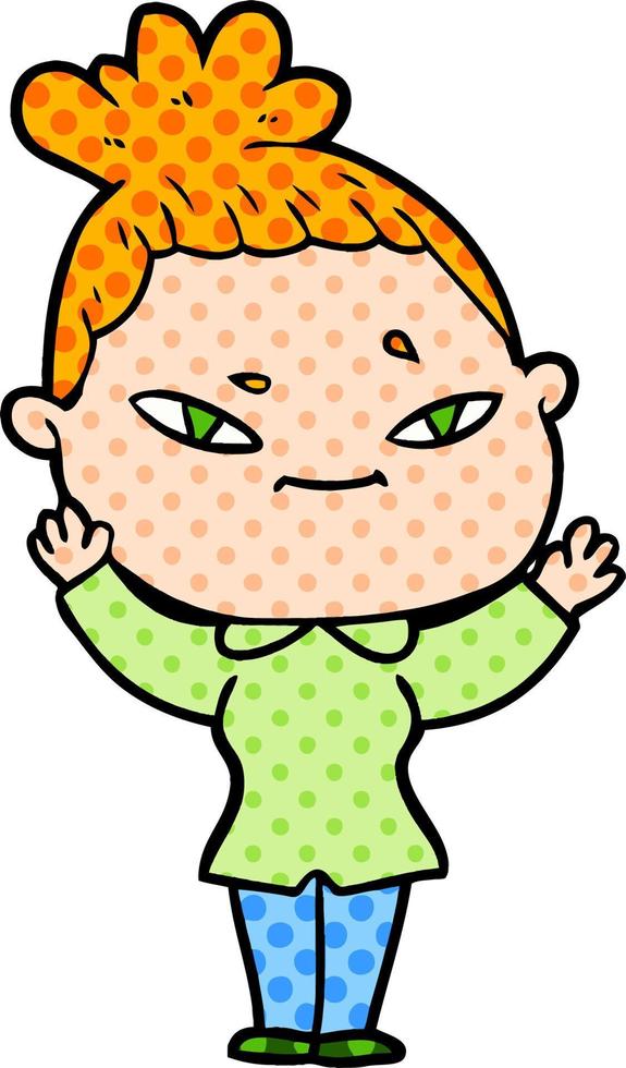cartoon woman character vector