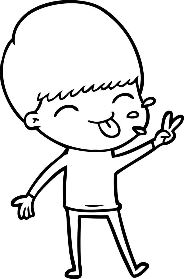 cartoon line drawing boy vector