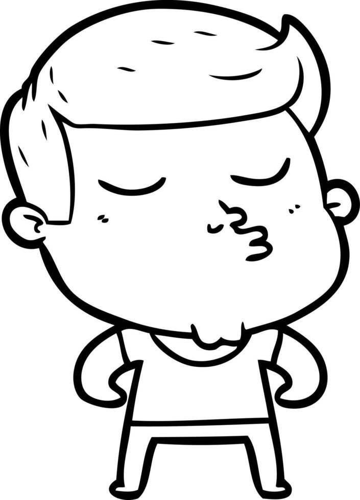 cartoon model guy pouting vector