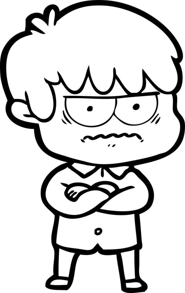 annoyed cartoon boy vector