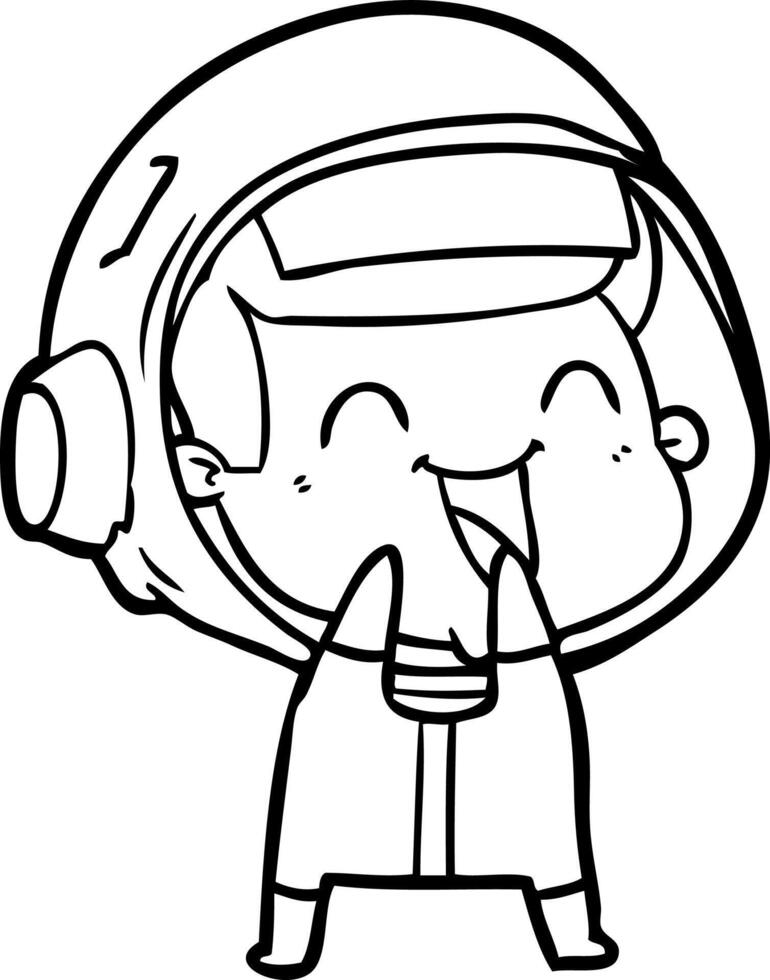 happy cartoon astronaut vector