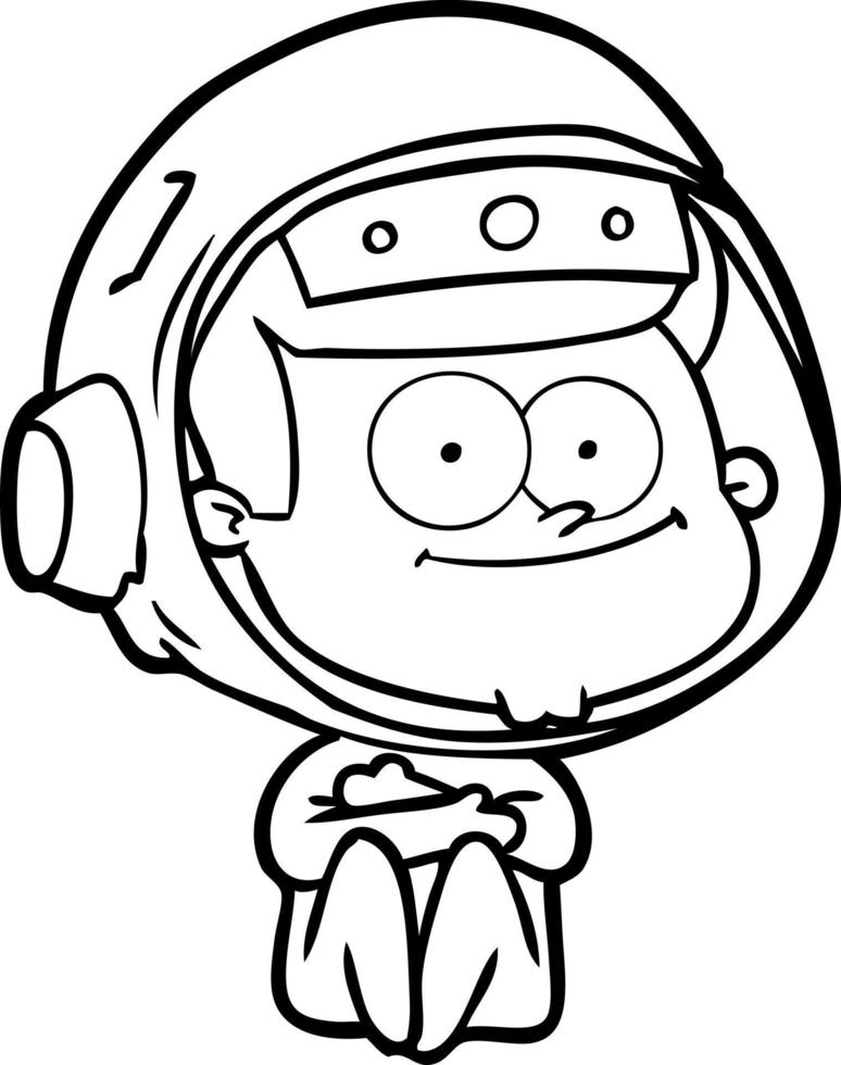 happy astronaut cartoon vector