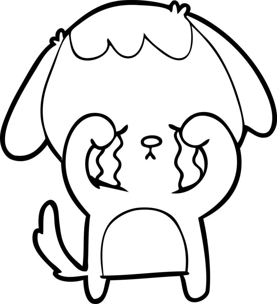 cartoon crying dog vector