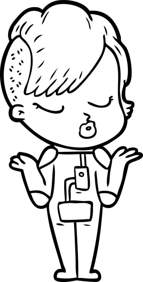 cartoon pretty hipster girl vector