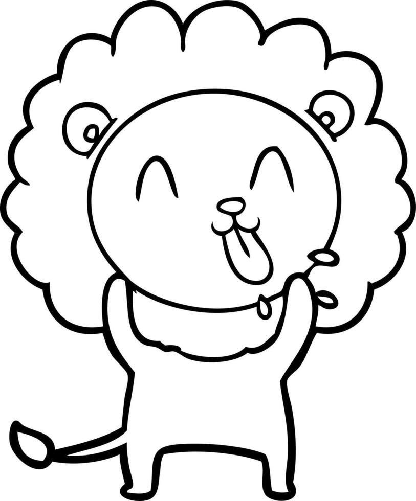 happy cartoon lion vector