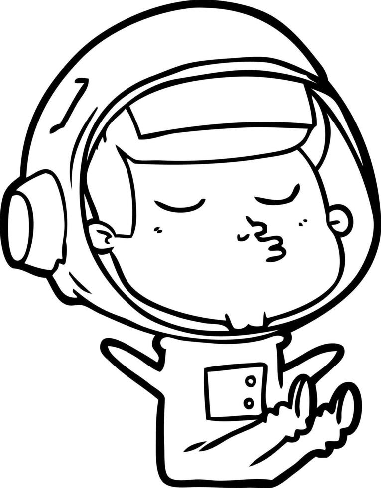 cartoon confident astronaut vector