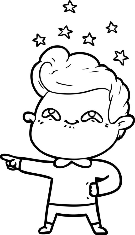 cartoon excited man vector