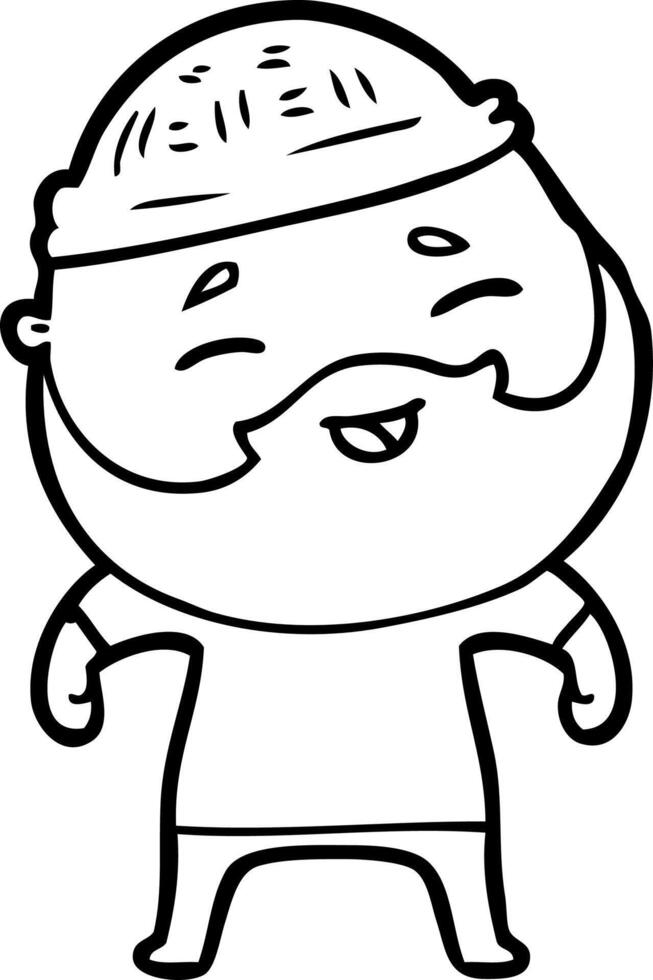 cartoon happy bearded man vector