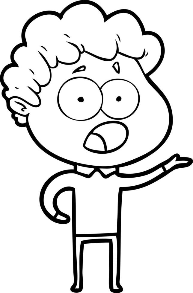 cartoon man gasping in surprise vector