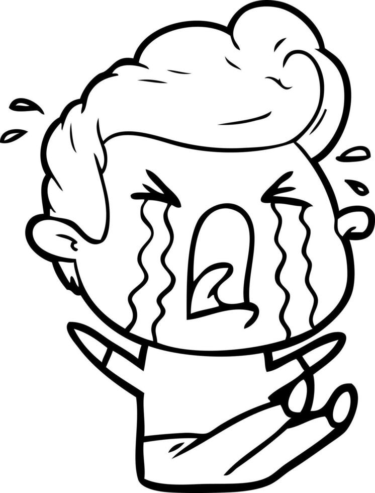 cartoon crying man vector