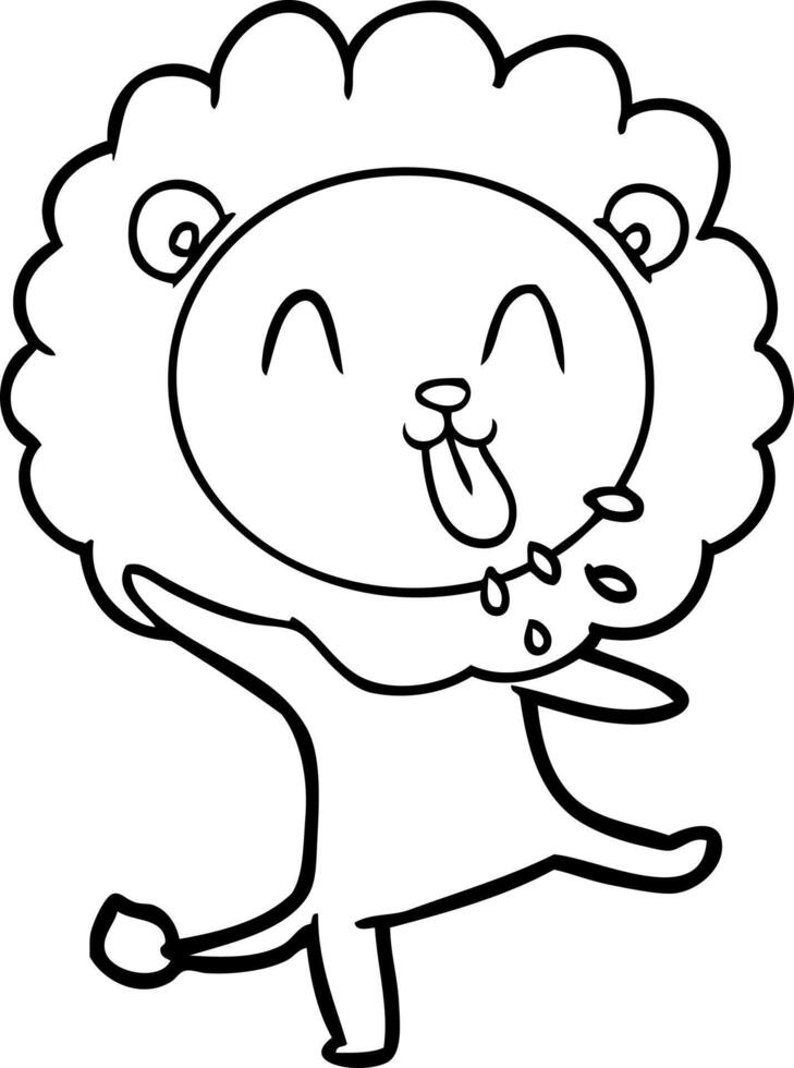 happy cartoon lion vector