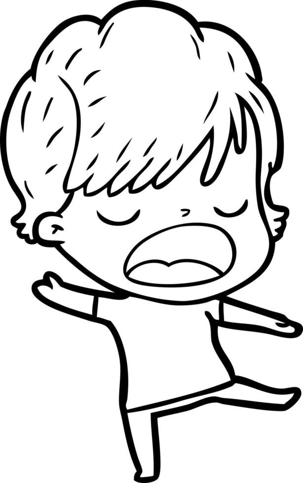 cartoon woman talking vector