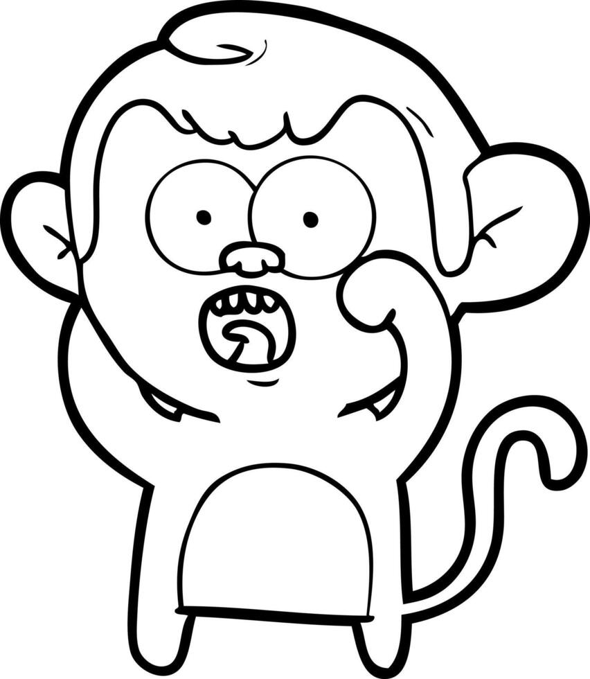 cartoon shocked monkey vector