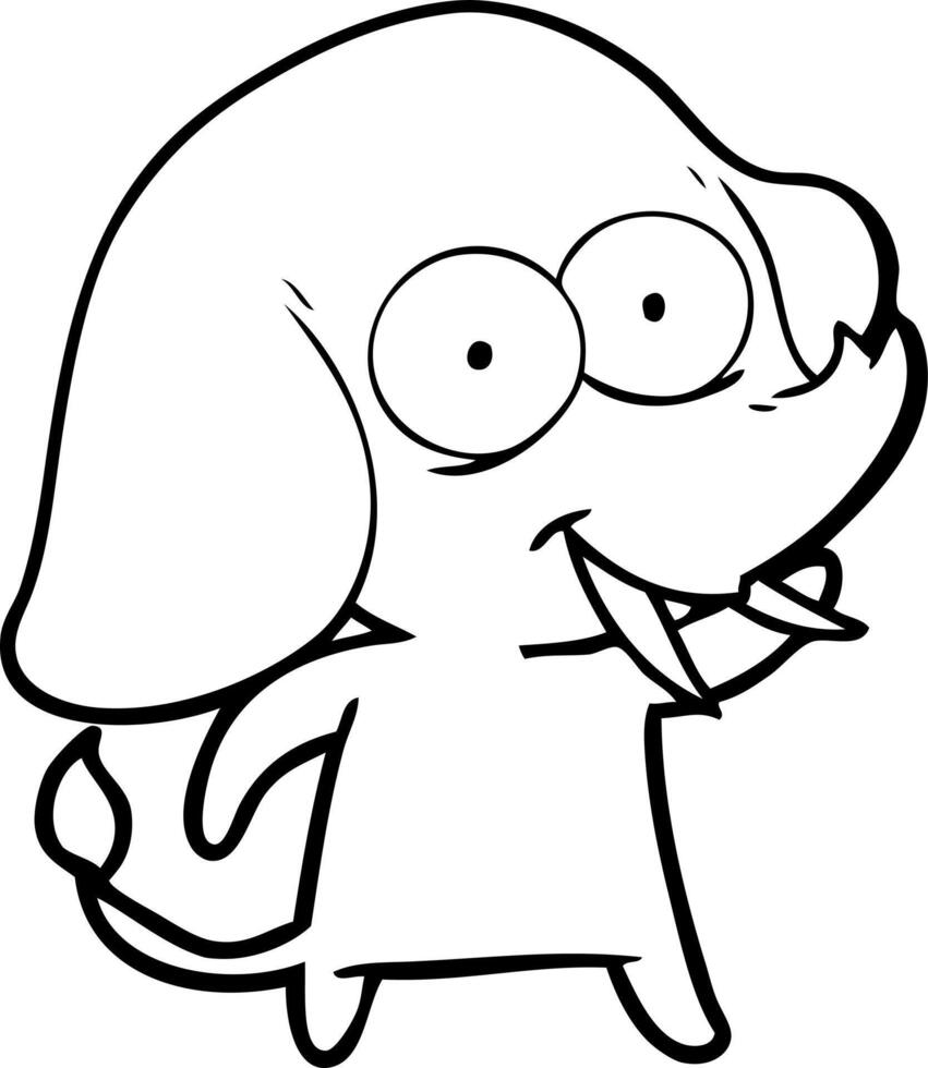 happy cartoon elephant vector