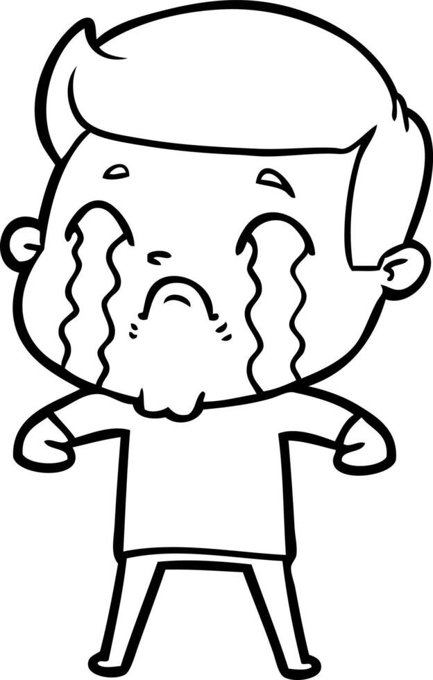 cartoon man crying vector