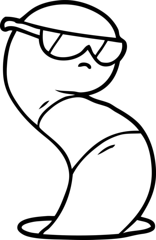cartoon cool worm vector