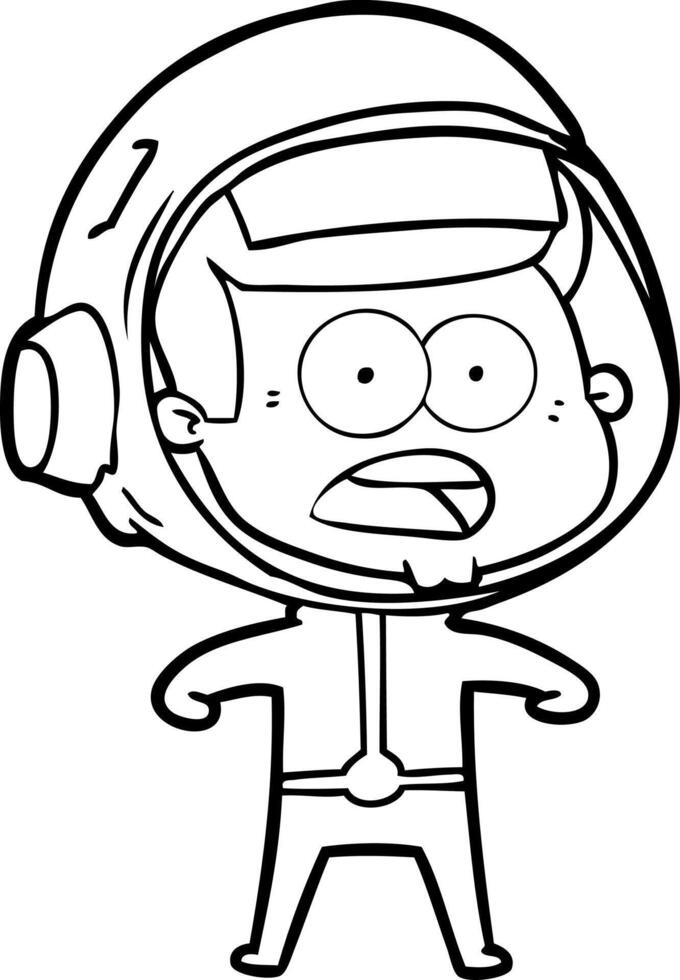 cartoon surprised astronaut vector