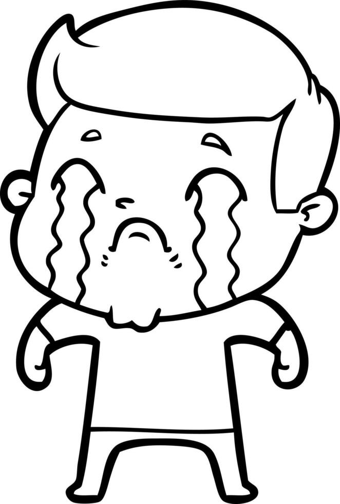 cartoon man crying vector