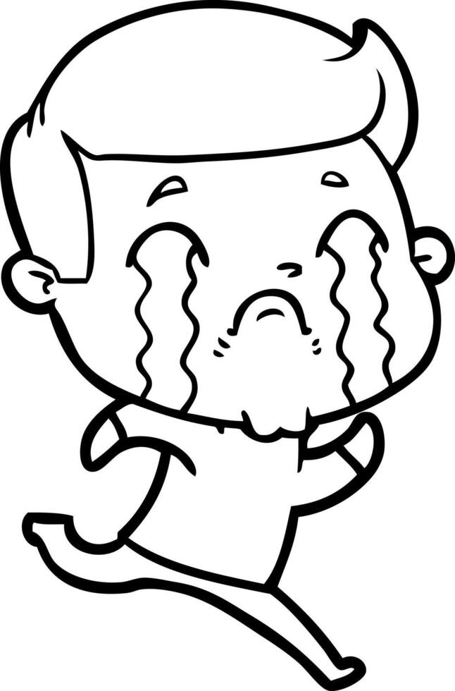 cartoon man crying vector