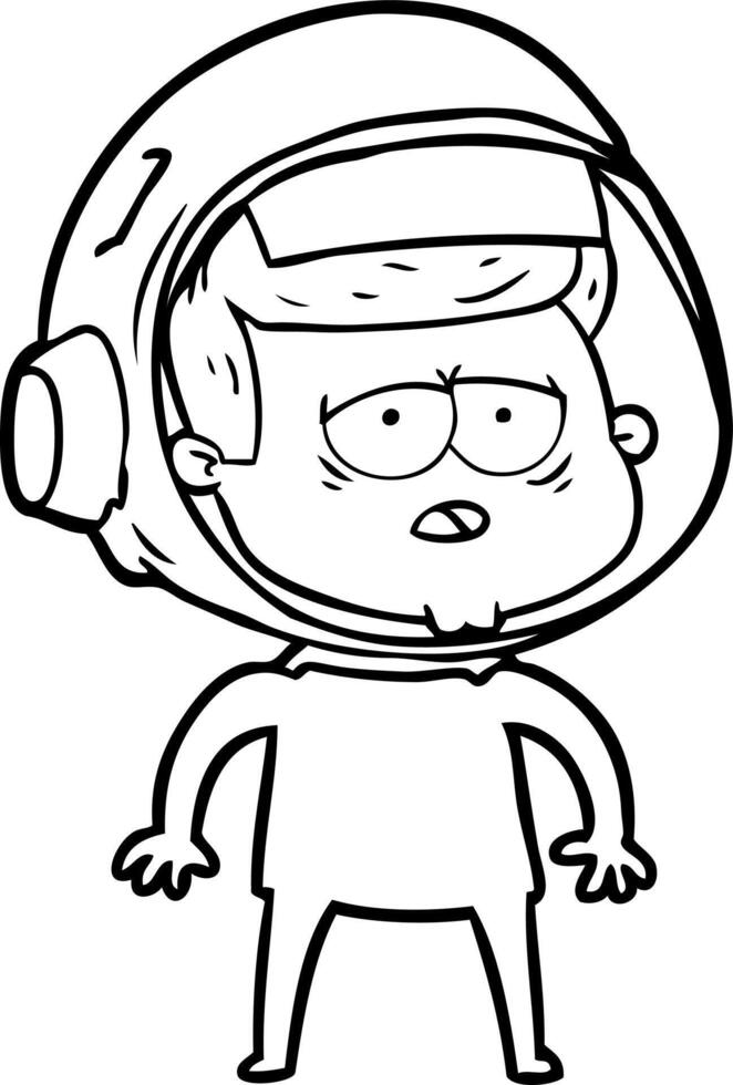 cartoon tired astronaut vector