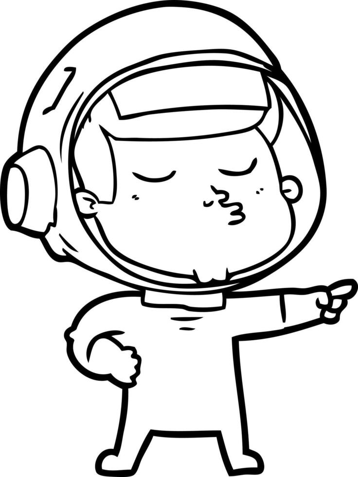 cartoon confident astronaut vector