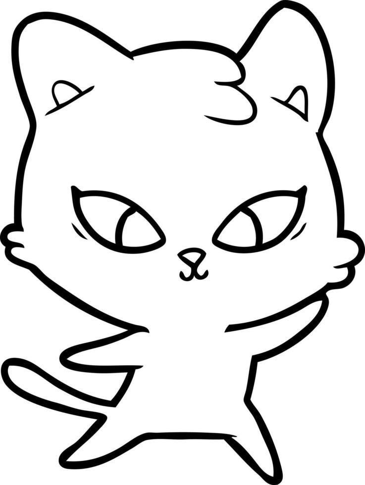 lindo gato de dibujos animados vector