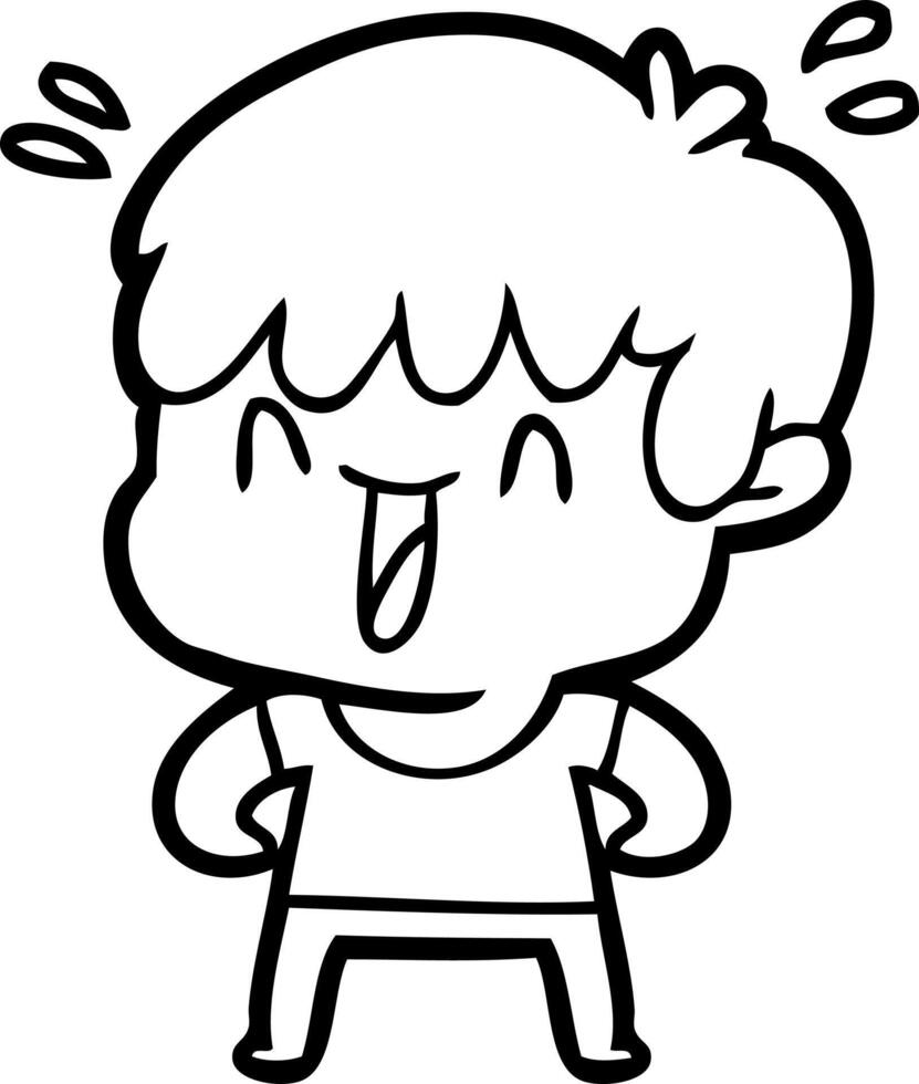 cartoon laughing boy vector