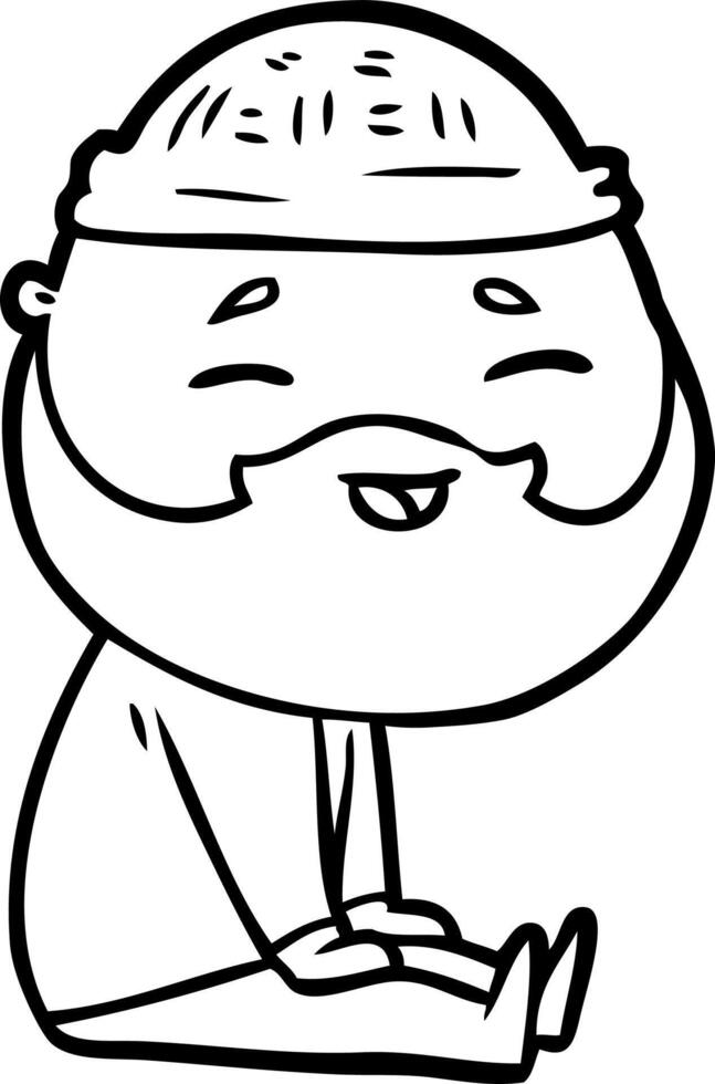 cartoon happy bearded man vector