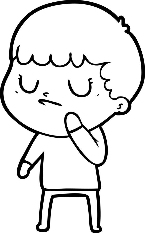 cartoon grumpy boy vector