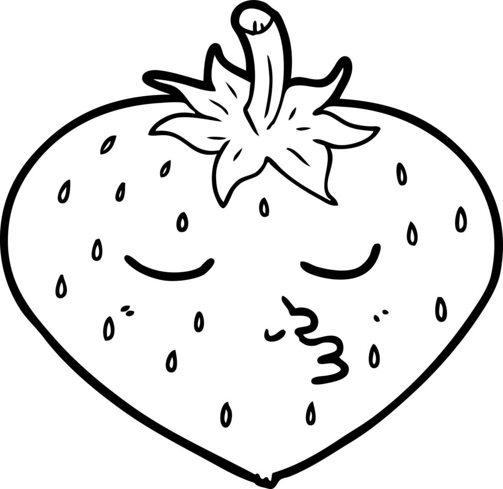 cartoon line drawing strawberry vector