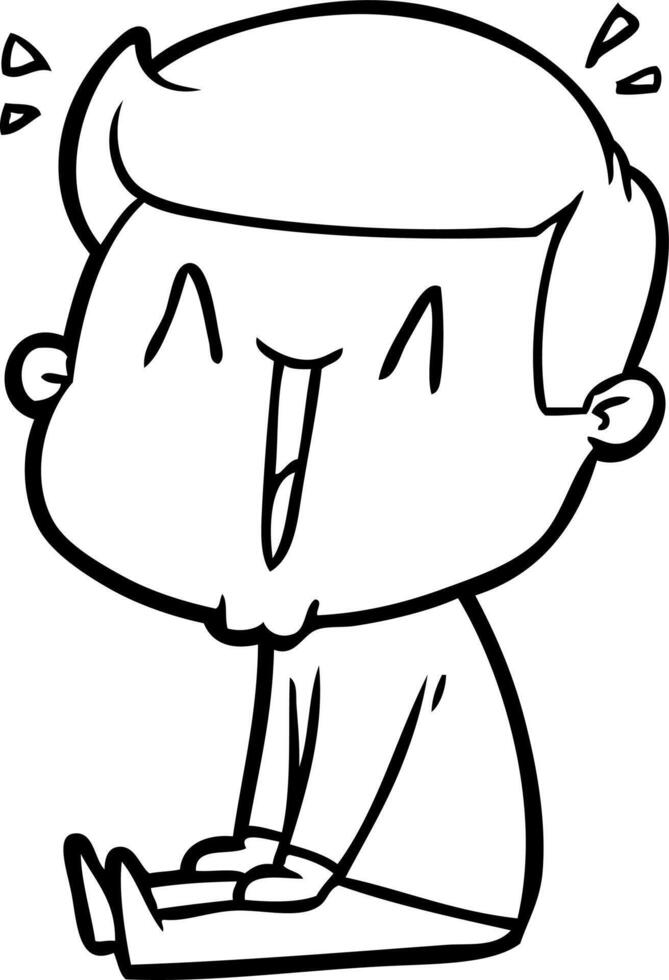 cartoon happy man vector