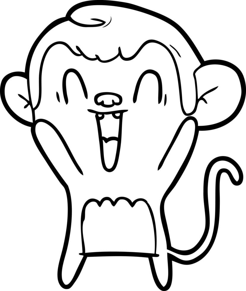 cartoon laughing monkey vector