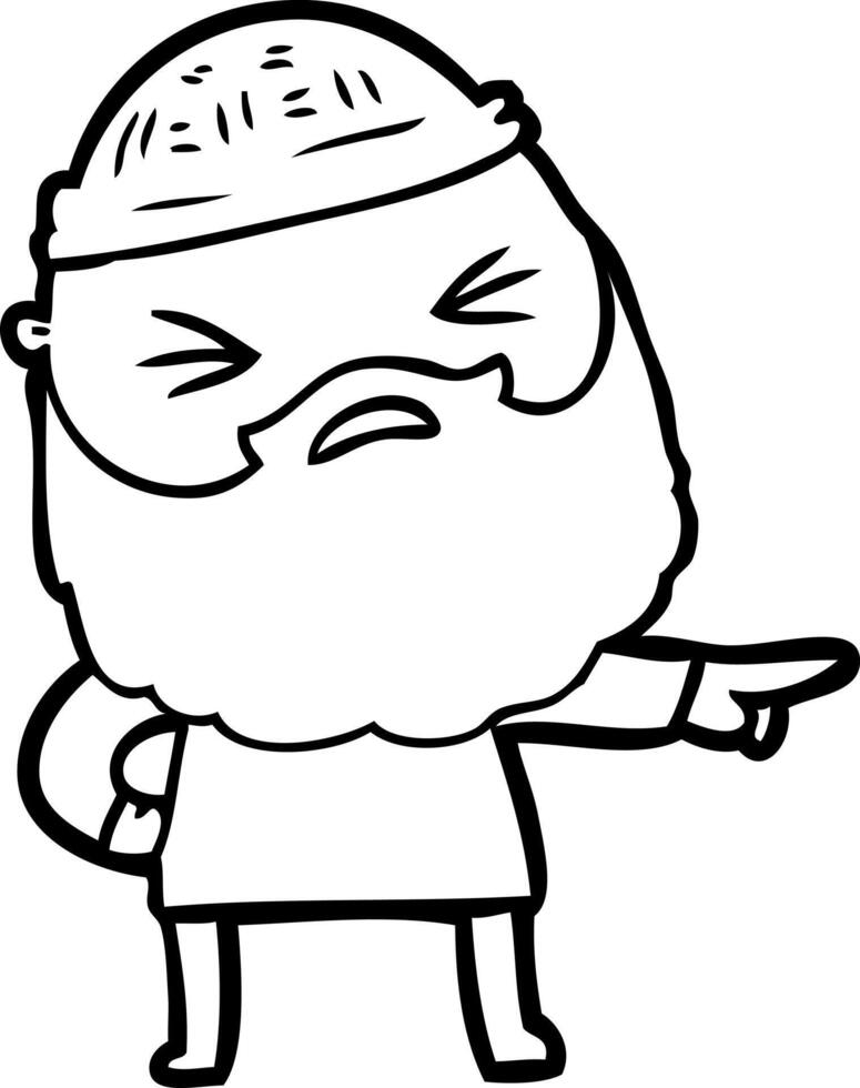 cartoon man with beard vector