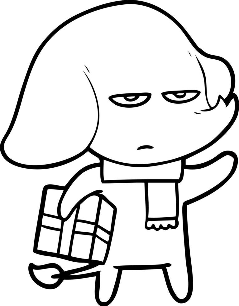 annoyed cartoon elephant vector