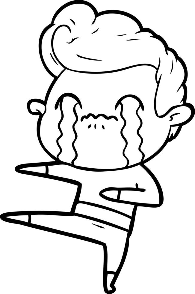 cartoon man crying vector