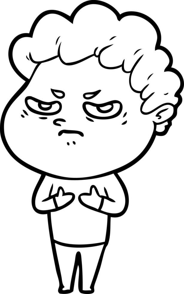 cartoon angry man vector