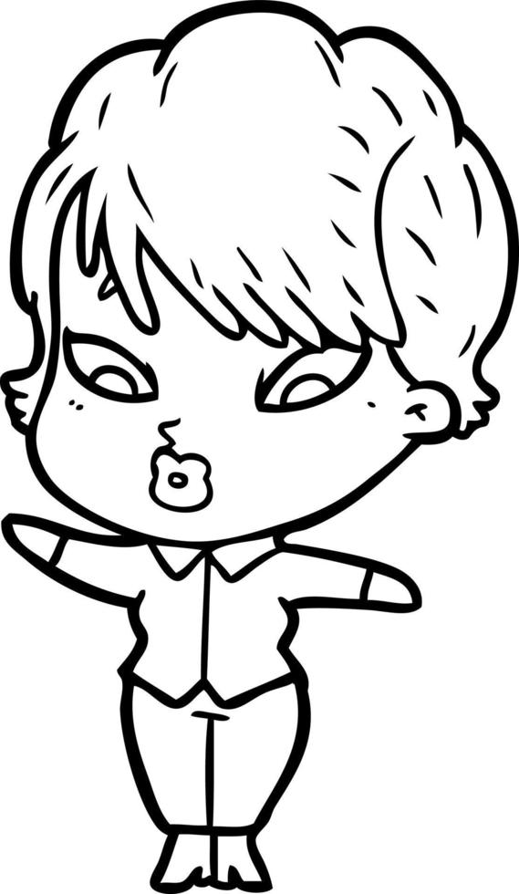 cartoon woman character vector