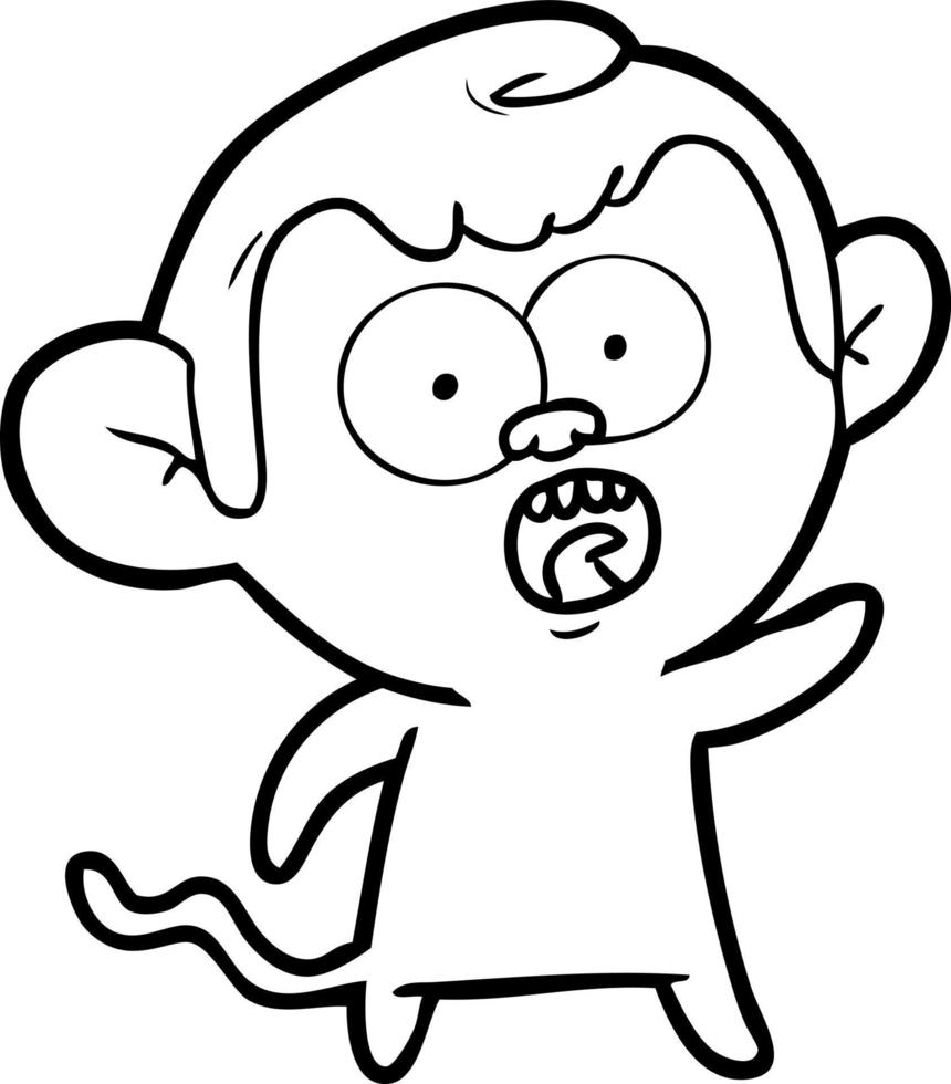 cartoon shocked monkey vector