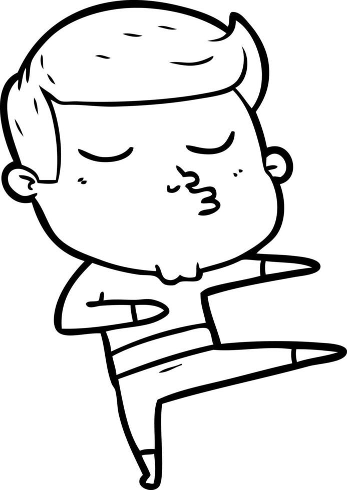 cartoon model guy pouting vector