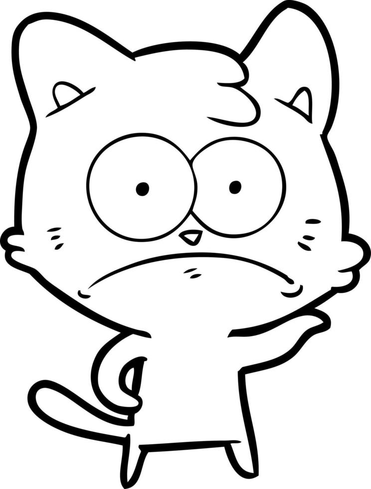 cartoon nervous cat vector