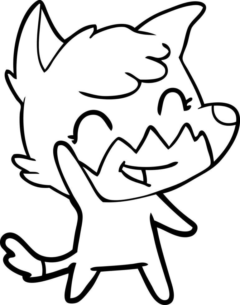 happy cartoon fox vector