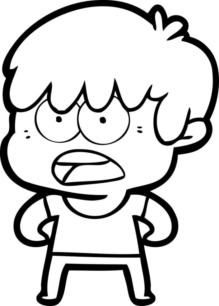 worried cartoon boy vector