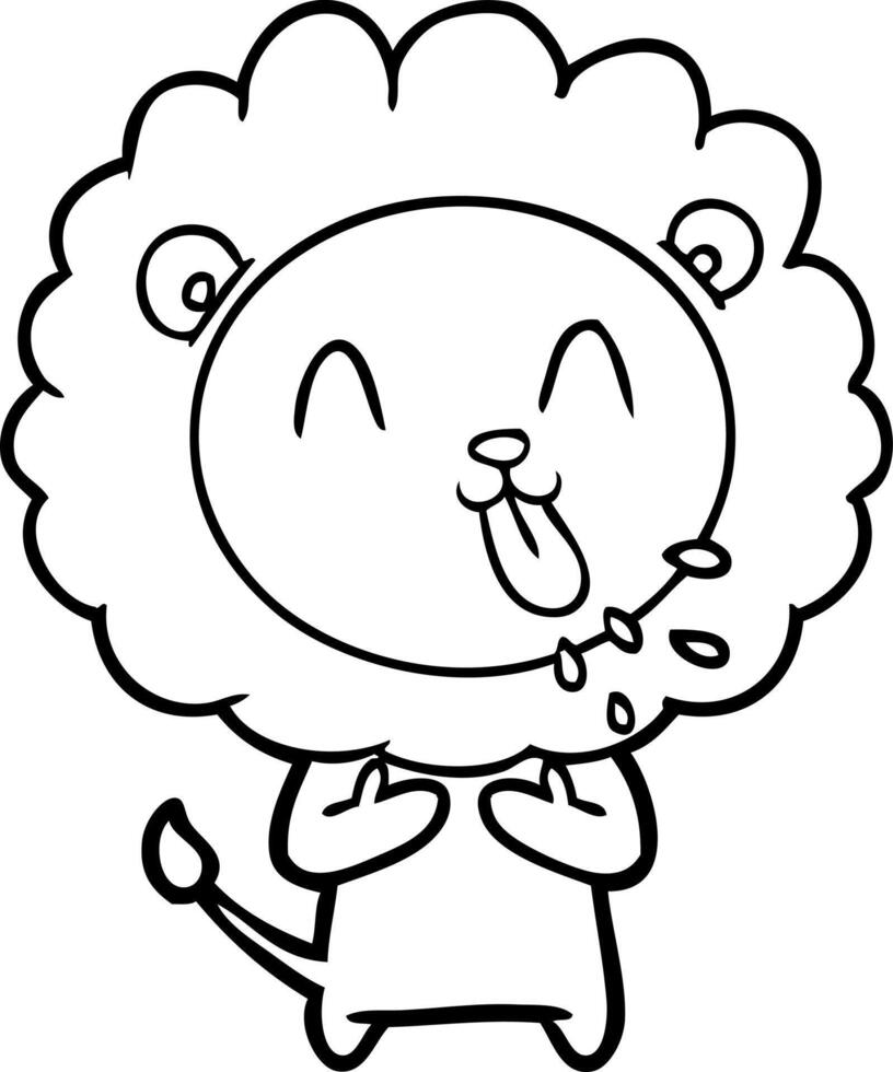 happy cartoon lion vector